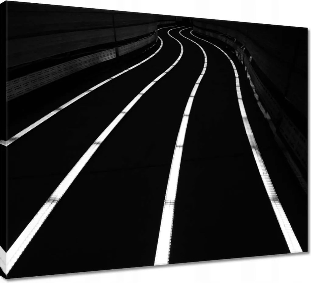 Vászonkép 50x40 Csíkos út Éjszaka