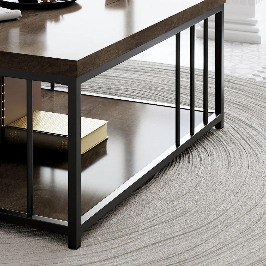 Dohányzóasztal Zenn - Walnut, Black