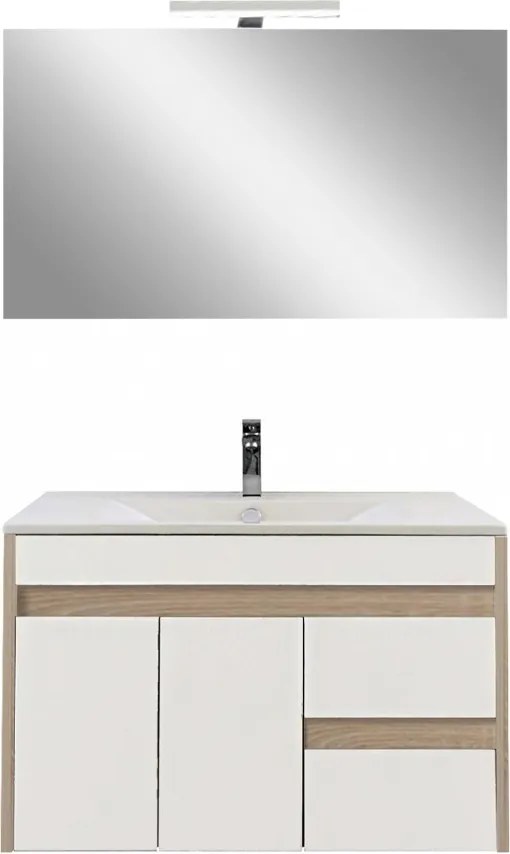 Luna Prime 80 komplett fürdőszobabútor, Sonoma tölgy-Fehér