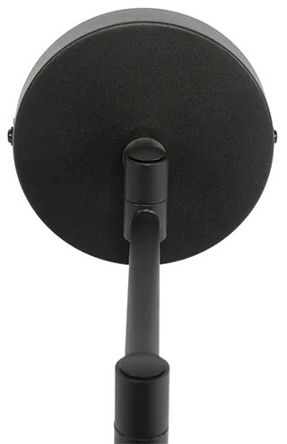 Fali lámpa fekete fekete árnyékolóval és állítható karral - Ladas Deluxe