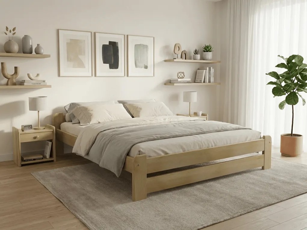 Emily ágy 120 x 200 cm, fenyőfa Ágyrács: Léces ágyrács, Matrac: Coco Maxi 20 cm matrac