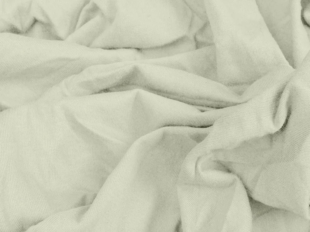 Jersey gumis lepedő lycrával világos krémszínű 180 x 200 cm