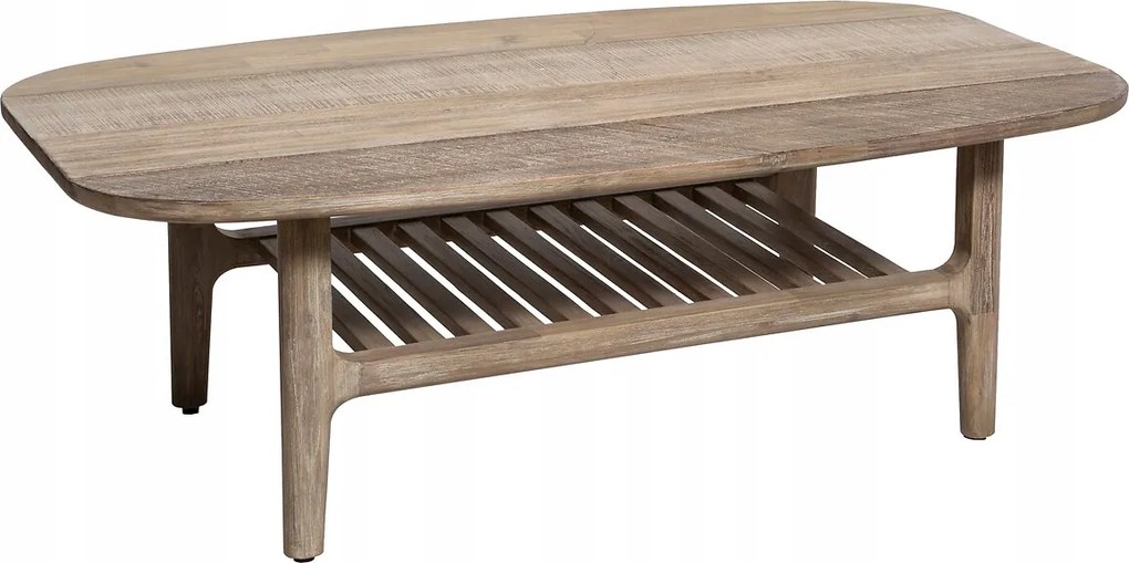 Dohányzóasztal polccal Banila 120X70X40 CM téglalap alakú lekerekített sarkok