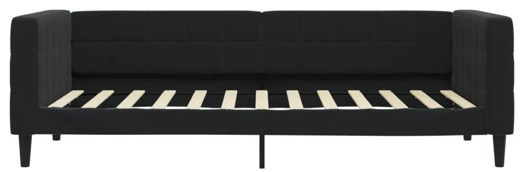 fekete kihúzható bársonyheverő 100 x 200 cm