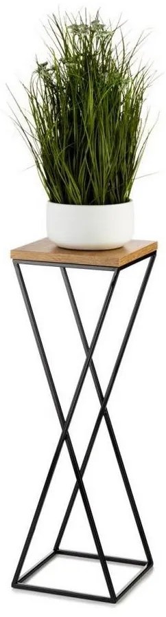 Virágállvány 70x24 cm fekete/barna