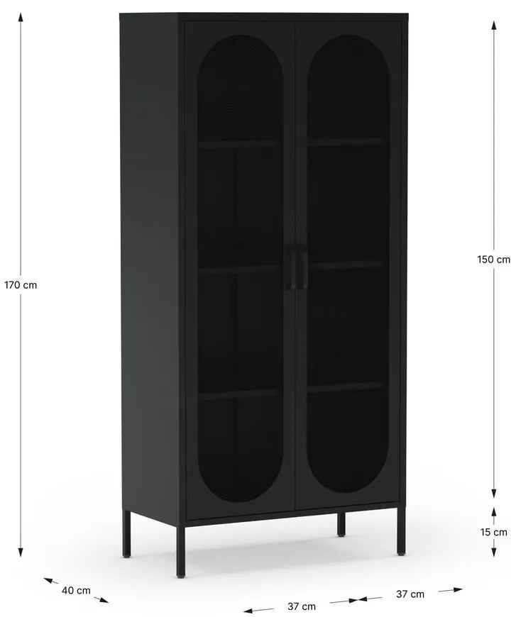 Fekete szekrény 80x170 cm Diora – Marckeric
