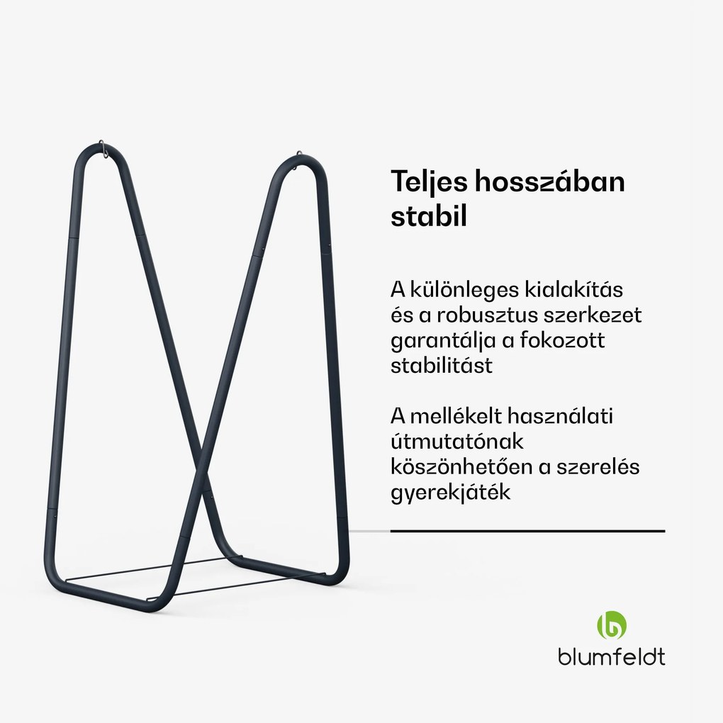 Blumfeldt SwayStation Curve függőágy keret, korrózióálló, időjárásálló, beltéri/kültéri felhasználás, 100 Kg-ig