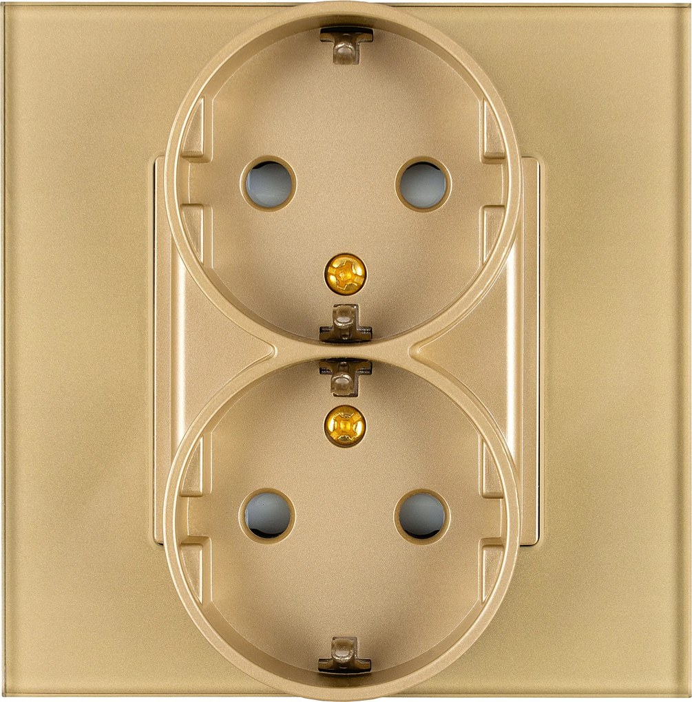 Schuko Dupla aljzat arany szett Miuun üveg kerettel