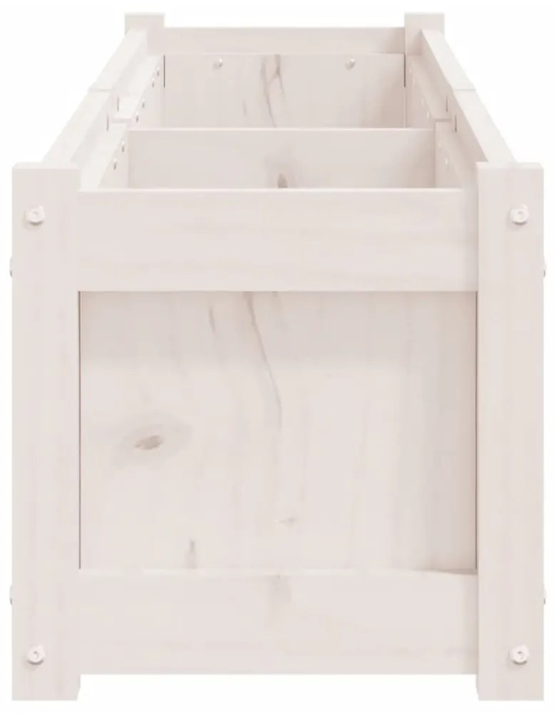 fehér tömör fenyő kerti virágláda 150 x 31 x 31 cm