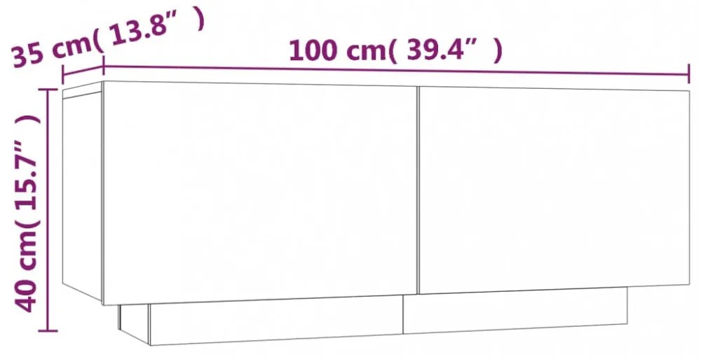 szürke sonoma színű szerelt fa TV-szekrény 100 x 35 x 40 cm