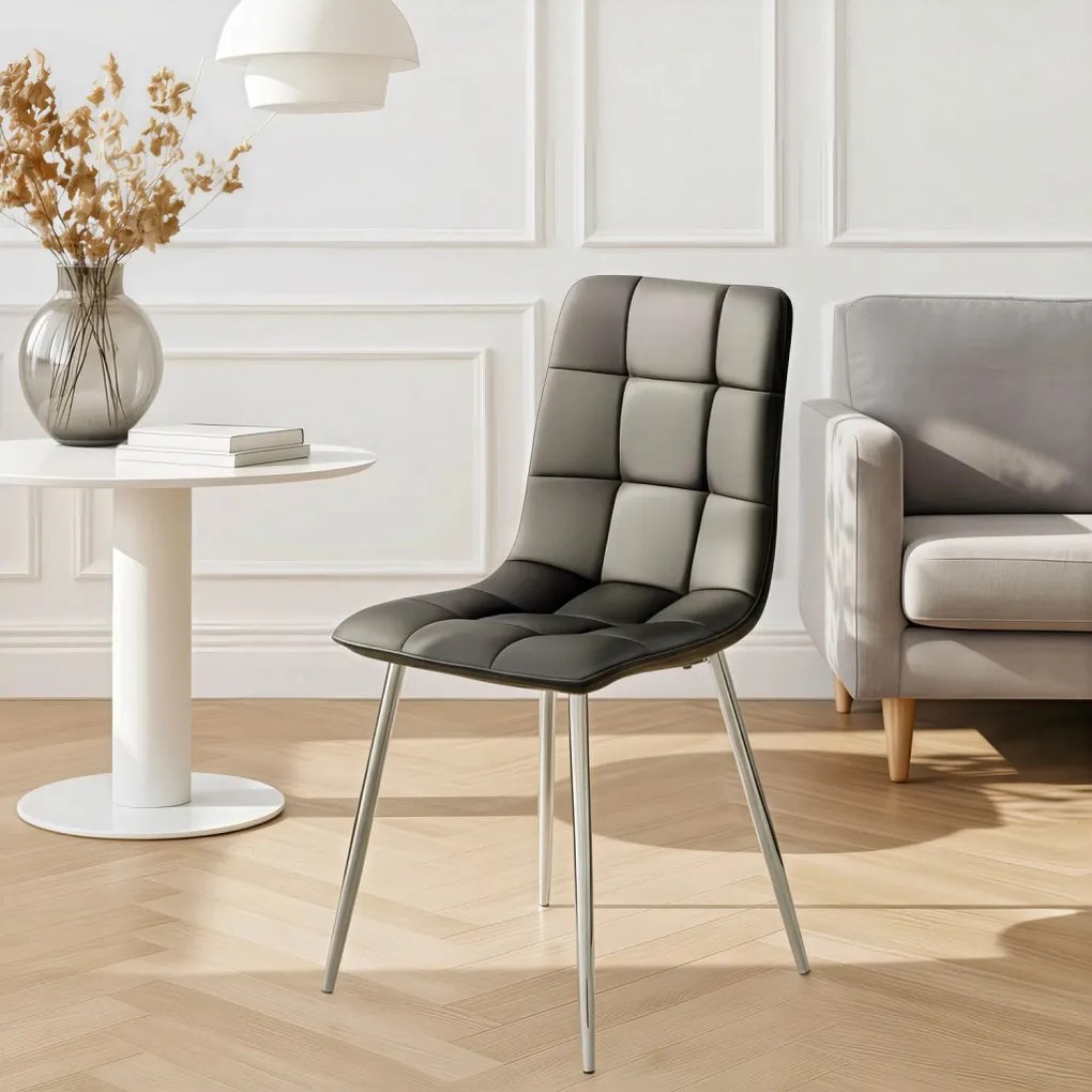 Szék fekete színben, műbőr kárpitozással. ENZO