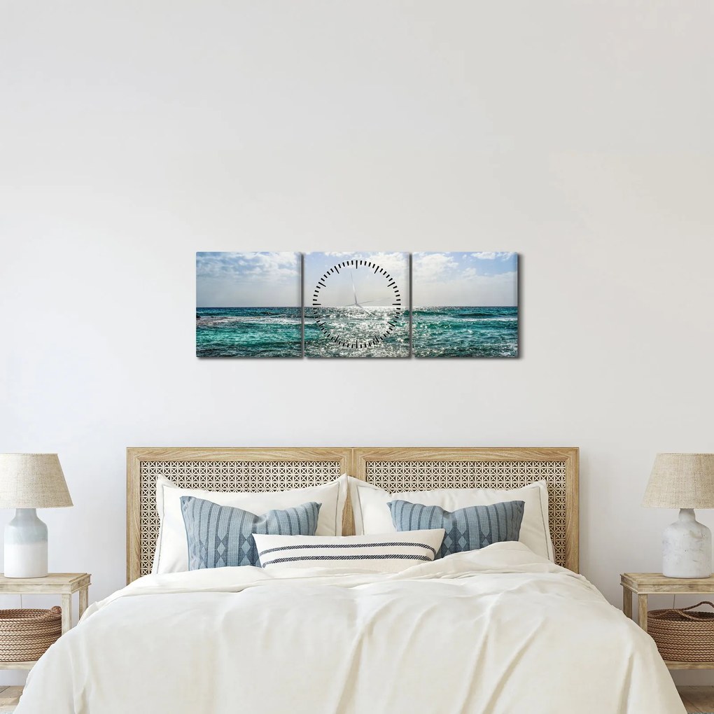 Egy kép a tenger szintjéről (órával) (90x30 cm)