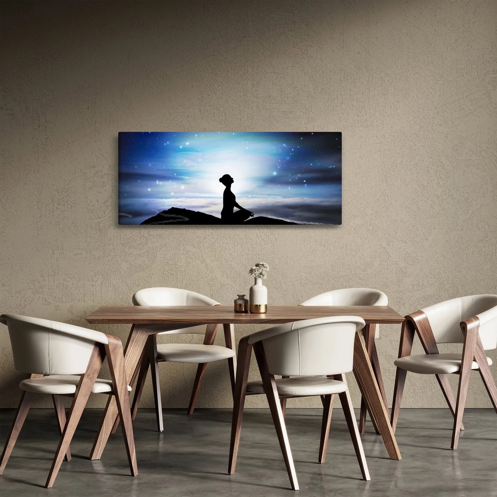 Meditáló nő képe (120x50 cm)
