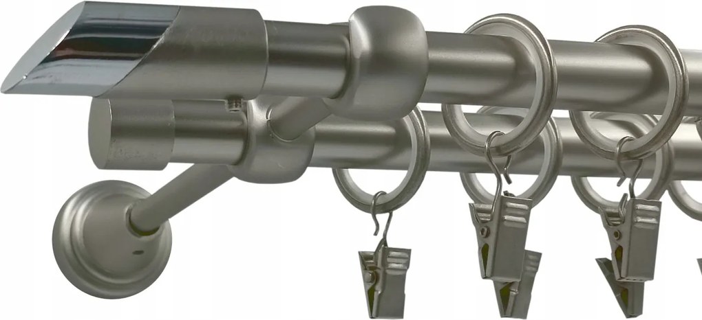 Függönykarnis Dupla Fém színes szatén mix végek 16+16 mm 300 cm