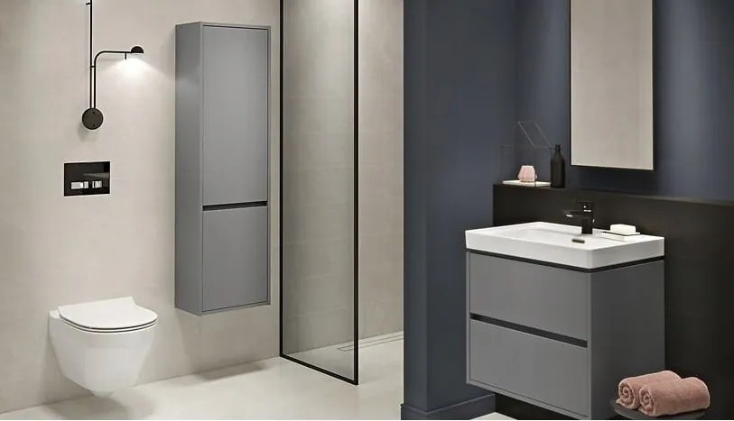 Cersanit - SET Crea szekrény + mosdó 50cm, fehér, S801-277