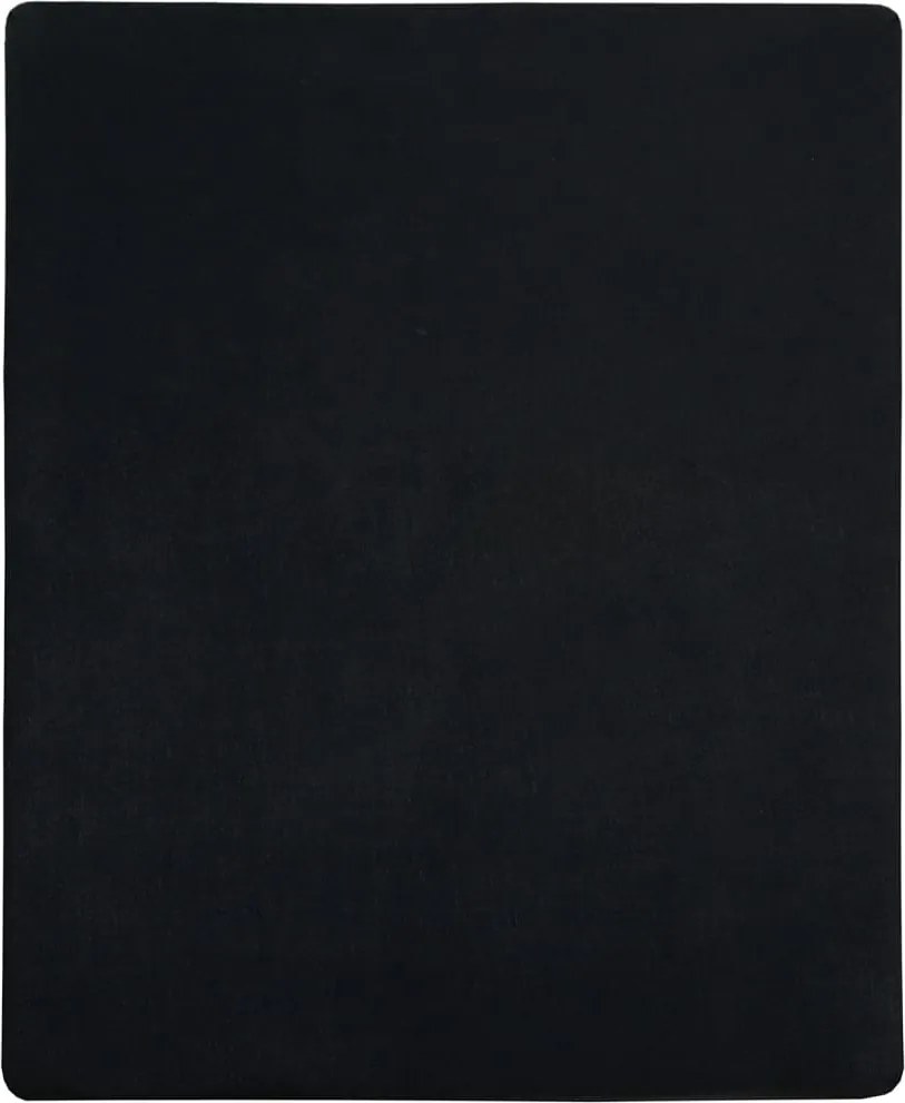 vidaXL fekete pamutdzsörzé gumis lepedő 160x200 cm