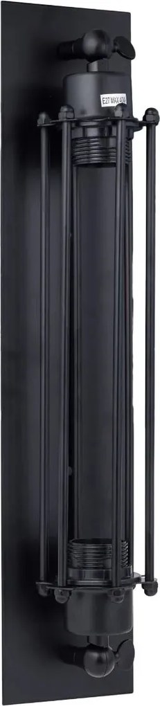 Fali lámpa fali lámpa fekete retro loft nappaliba hosszúkás 47 cm Abigali