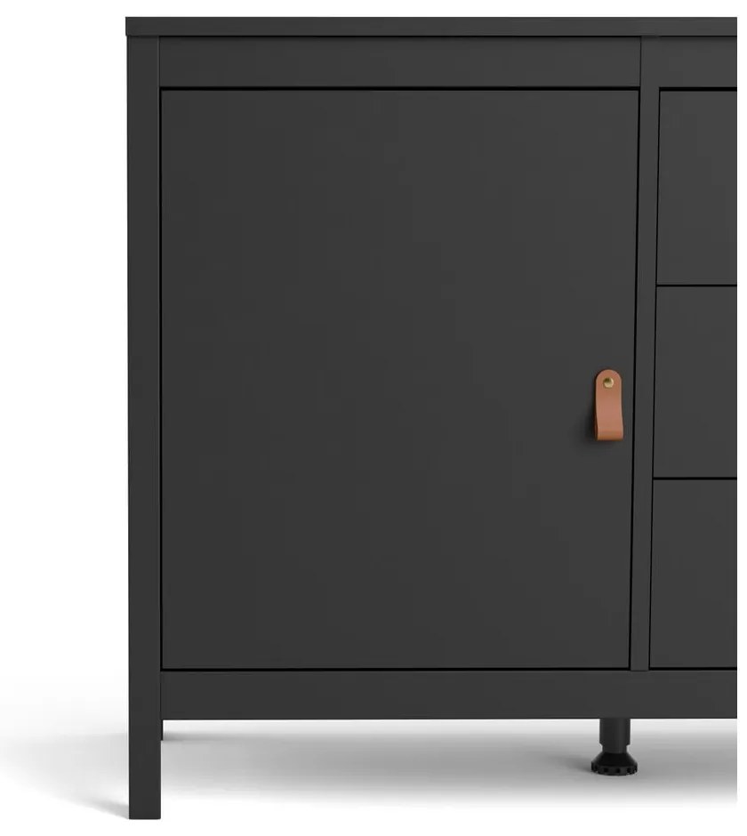 Fekete alacsony komód 152x80 cm Madrid – Tvilum