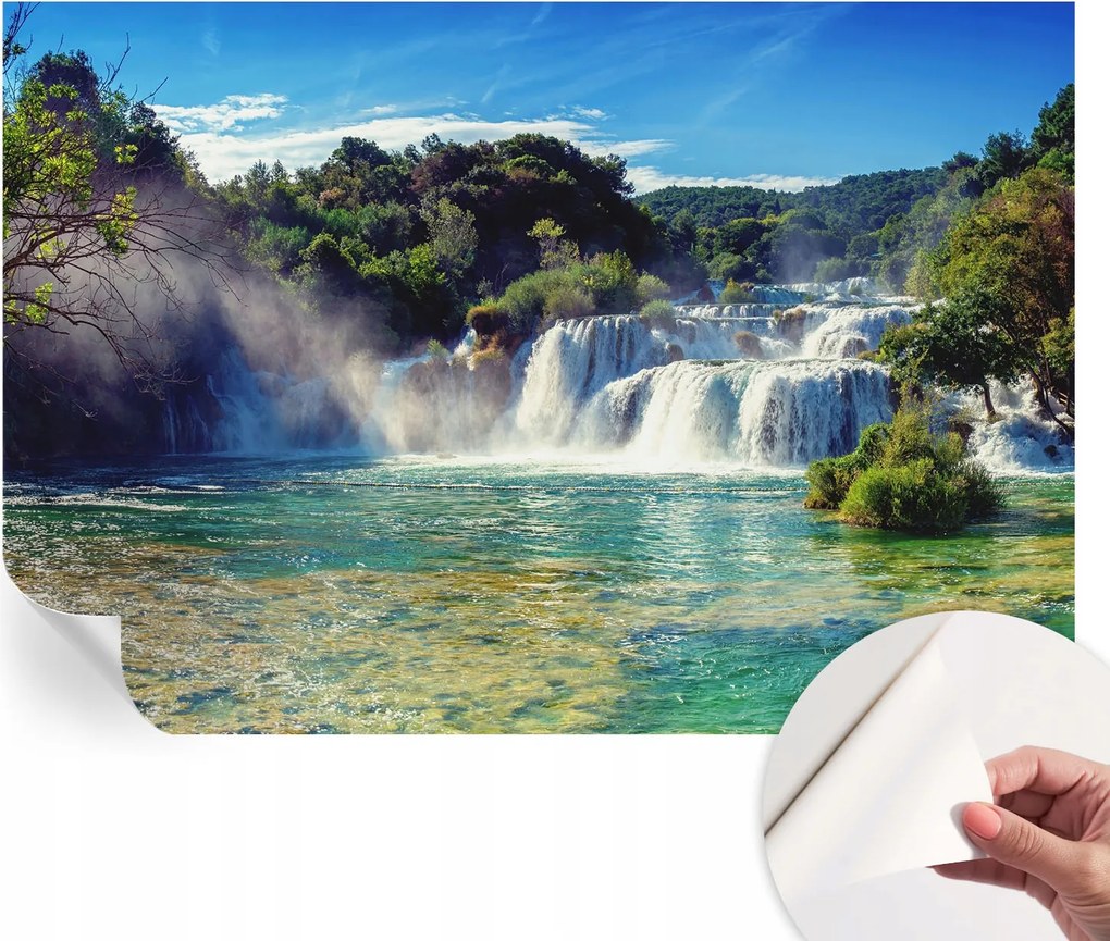 Fotótapéta Öntapadós Design Divatos Vízesés táj 152x104 cm