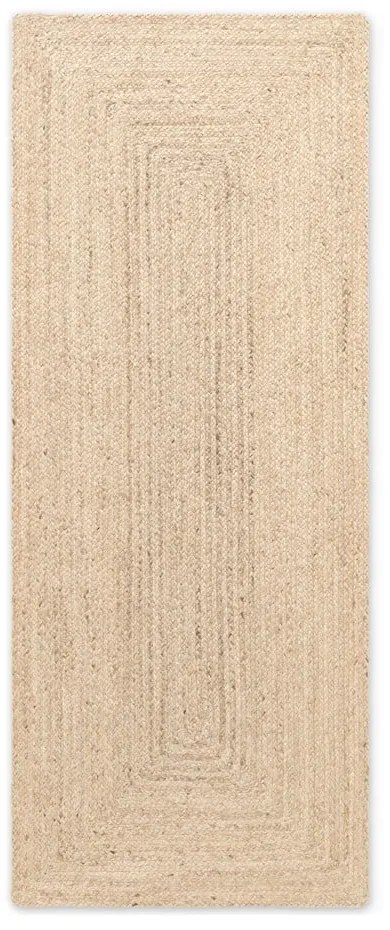 Világos natúr színű kétoldalas-kézi szövésű juta futószőnyeg 80x200 cm Juno – Hanse Home