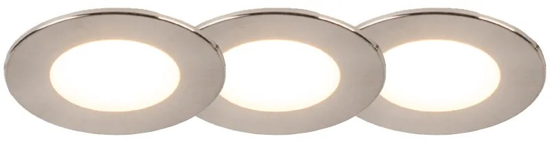 3 db beépíthető spotlámpa készlet kerek acélból, LED-del, IP65 - Simply
