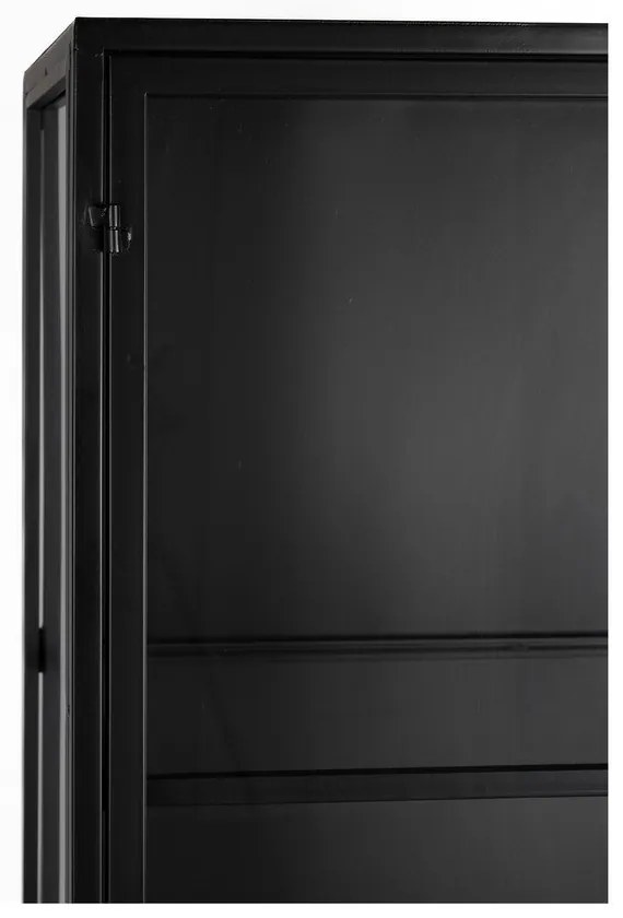 Fekete fém tálalószekrény 70x170x35 cm Rob – White Label