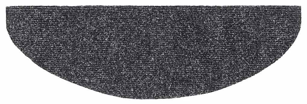 20 db öntapadós lépcsőszőnyeg, 65 x 21 x 4 cm, sötétszürke, nagy félkör alakú