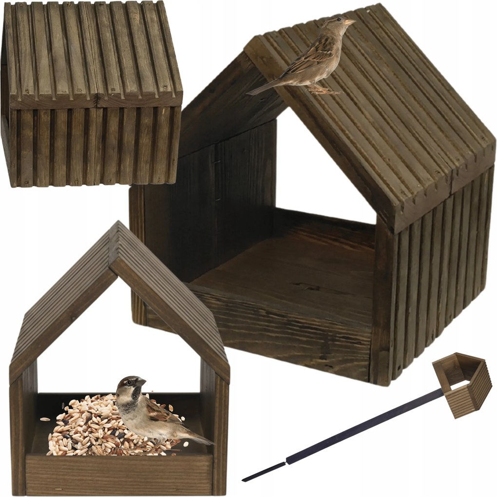 Madáretető fa, impregnált Eko 117x24x22 cm kerti házikó