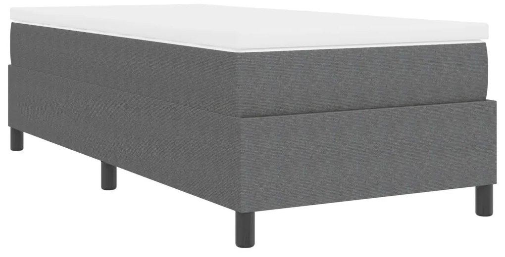 Box Spring Ágy Matraccal Világosszürke 100x200 cm Kordbársony