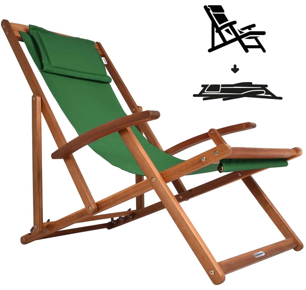 SIENA kerti nyugágy, 65x87x102cm, zöld Casaria