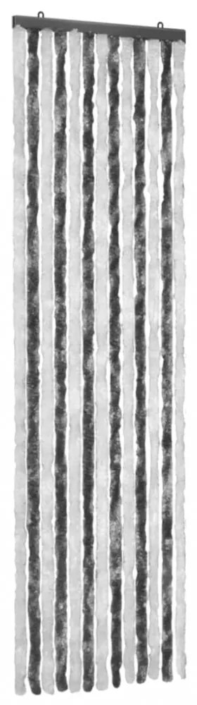 szürke és fehér zsenília rovarfüggöny 56 x 185 cm