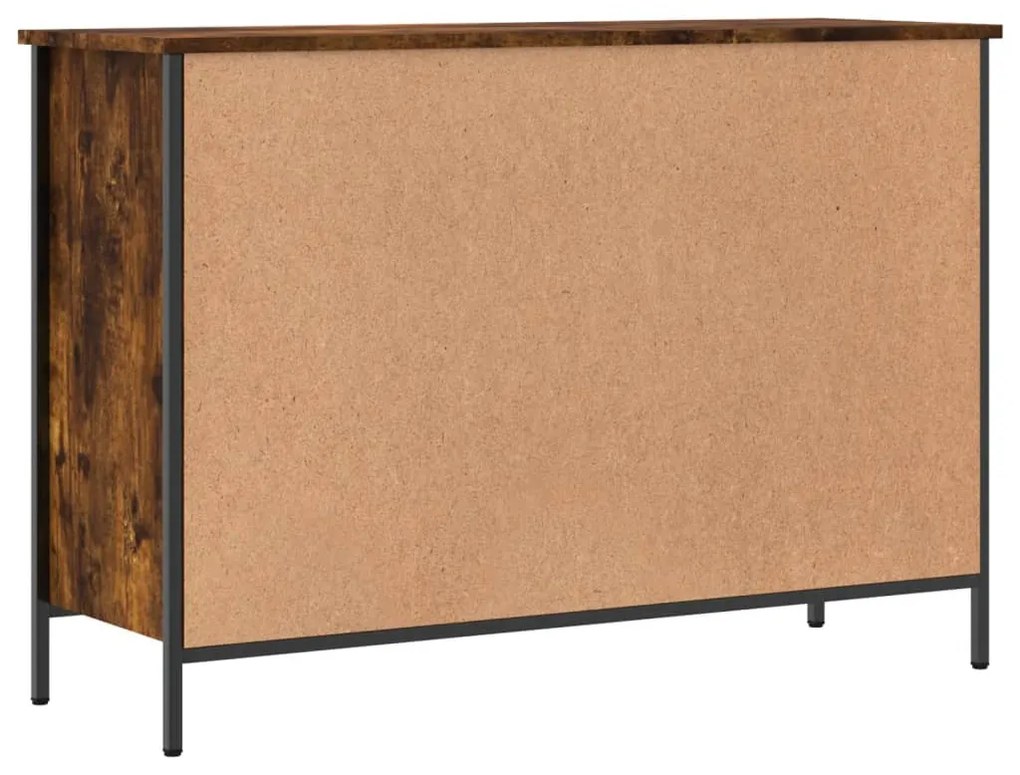 füstös tölgy színű szerelt fa cipőszekrény 100x35x70 cm