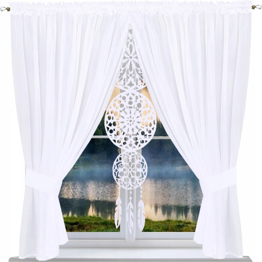 Kész függöny, egyszerű, 130x400-as panel, Álomfogó Filc, sima fehér függönyök