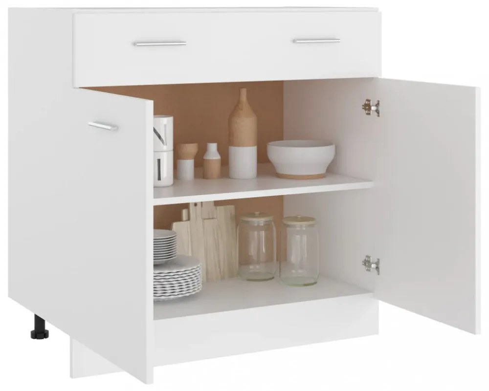 “Lyon” fehér szerelt fa fiókos alsószekrény 80 x 46 x 81,5 cm