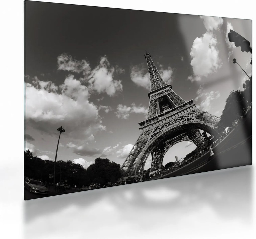 Üveg kép - Eiffel-torony Párizsban (70x50 cm)