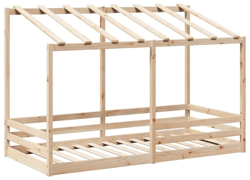 tömör fenyőfa gyerekágy tetővel 80 x 200 cm