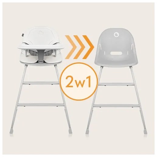 Lionelo - Gyerek étkezőszék 2 az 1-ben DALIA fehér/szürke