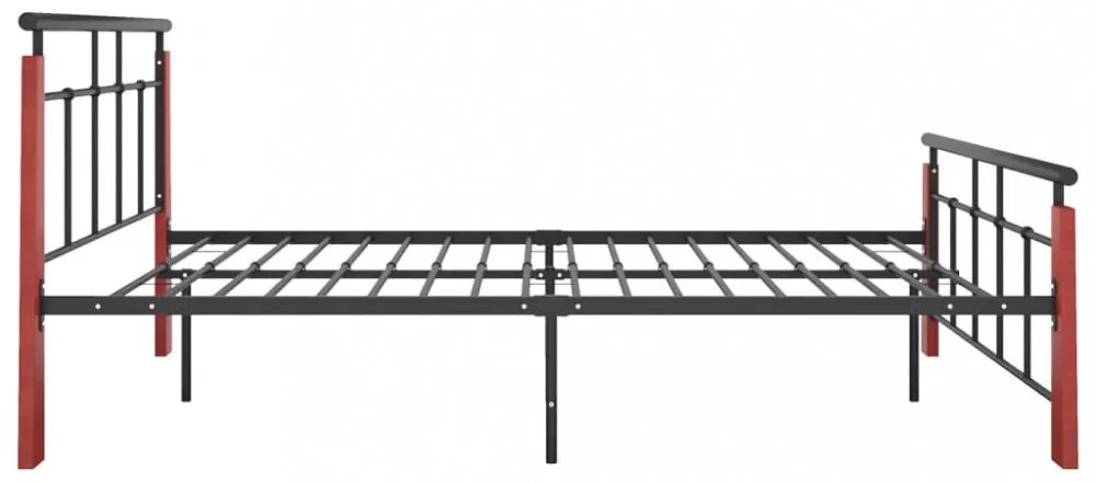 fém és tömör tölgyfa ágykeret 120 x 200 cm
