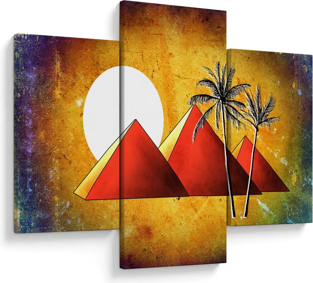 Festett egyiptomi piramisok képe (90x60 cm)