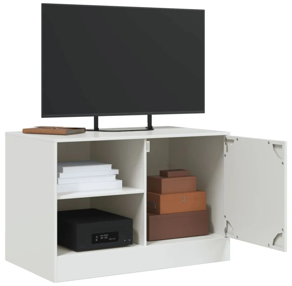2 db fehér acél TV-szekrény 67 x 39 x 44 cm