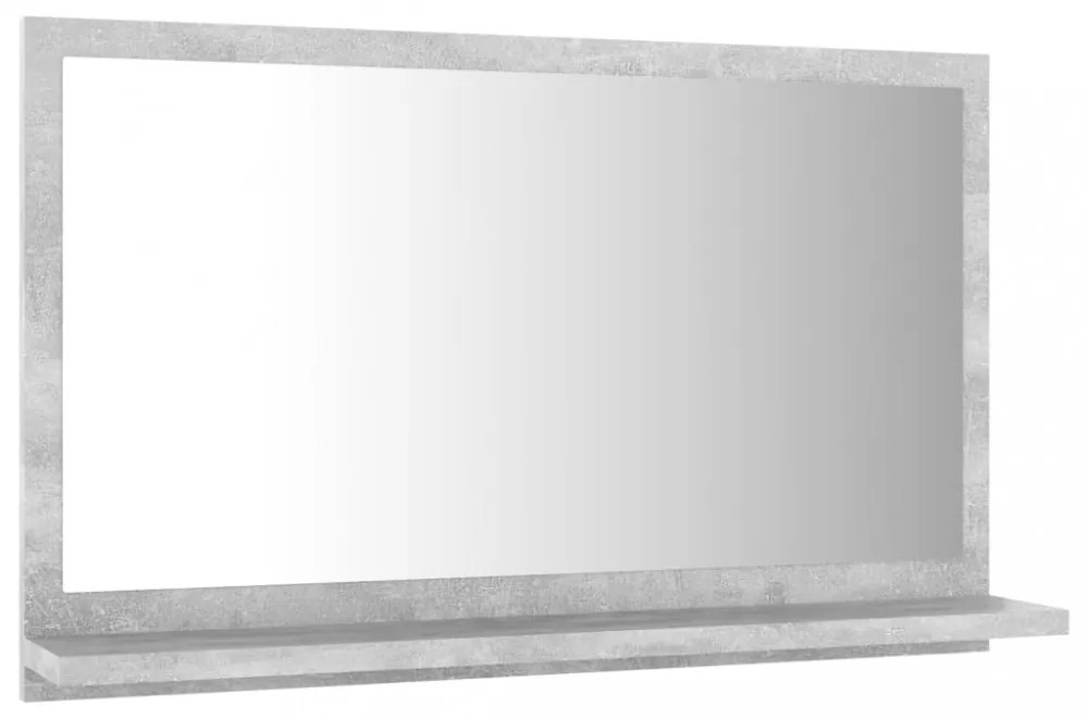 betonszürke forgácslap fürdőszobai tükör 60 x 10,5 x 37 cm