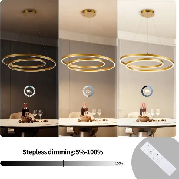 BRILAGI-LED Fényerőszabályozható függeszték kábelen TWISTER LED/75W/230V 3000-6000K arany +Távirányító