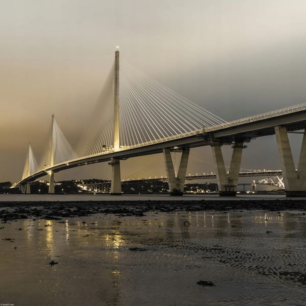 Poszter 40x40cm Queensferry Crossing híd, Assaf Frank
