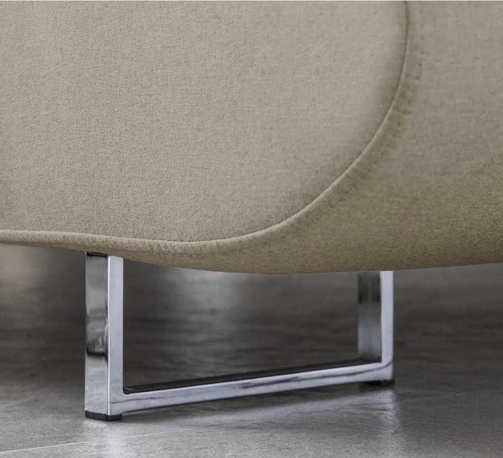 Bézs kinyitható-tárolóhelyes sarokkanapé (jobb oldali-L alakú) Anton – ELTAP