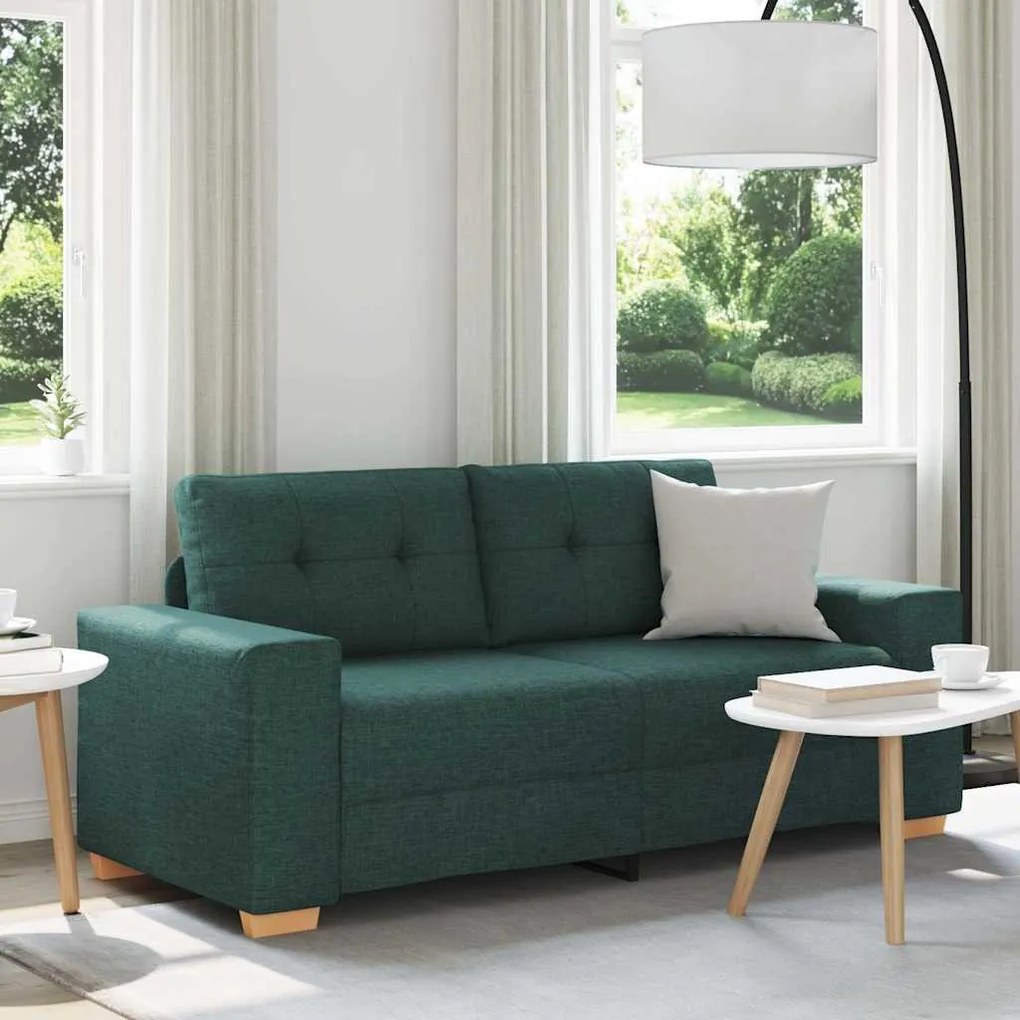 sötétzöld szövet loveseat kanapé 140 cm