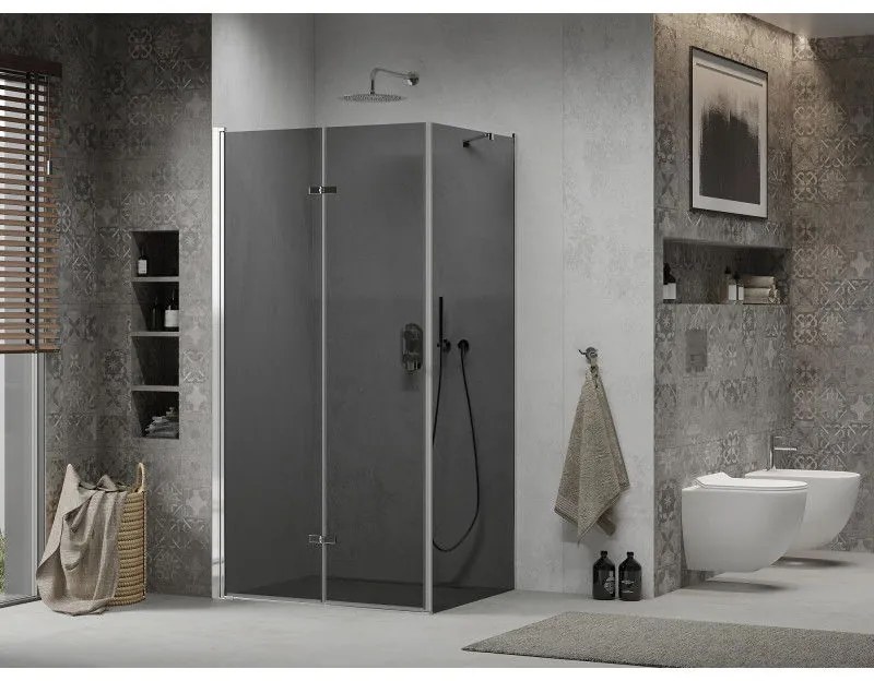 Mexen Lima zuhanykabin 70x120cm, 6mm üveg, króm profil-szürke üveg, 856-070-120-01-40