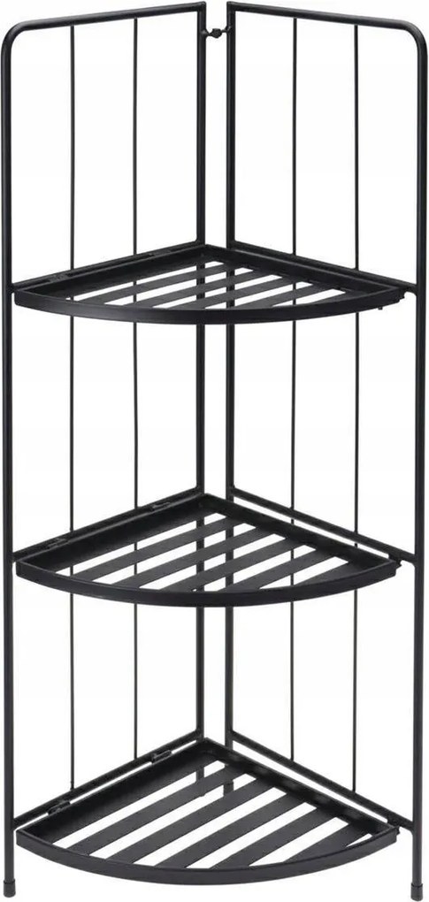 Fém virágtartó összecsukható háromszintes fekete 90cm 1db