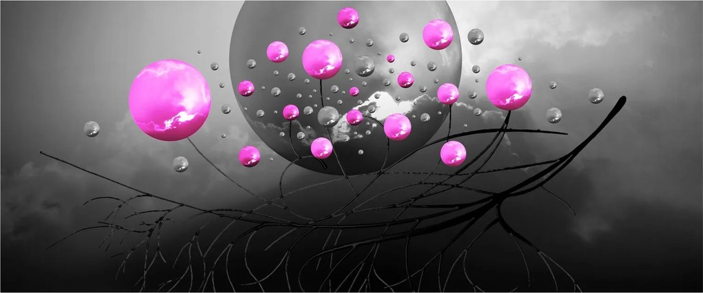 Rózsaszín gömbök képe (120x50 cm)
