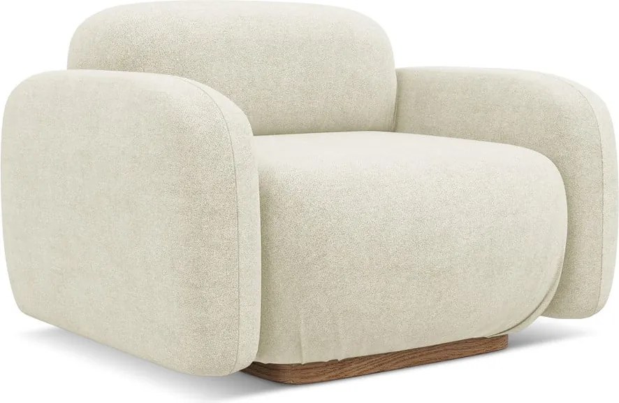 Krémszínű buklé kanapé modul Ailani – Makamii