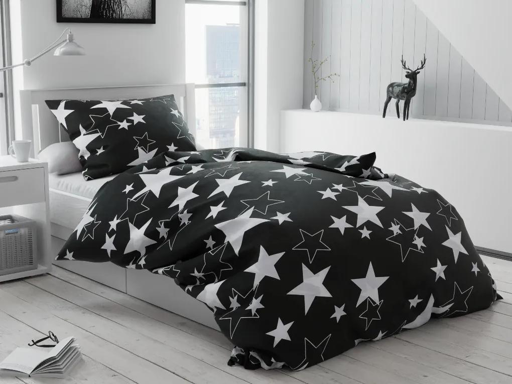 Star fekete pamut ágyneműhuzat